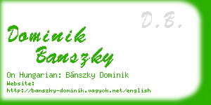 dominik banszky business card